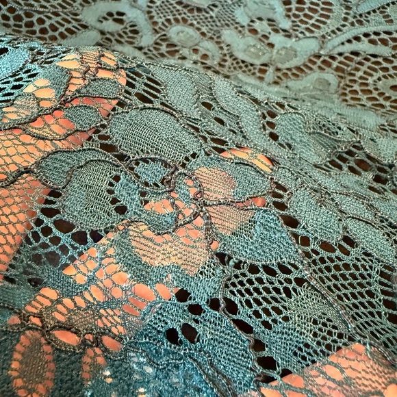 Lovers & Friends Lace Teal Bodycon Party Cocktail Strapless Mini Dress Size S - Picture 14 of 15